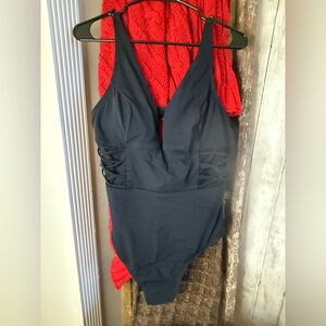 NWT WHBM Meshed One-Piece Women's Size X-Large Modern Sheen Pool Side